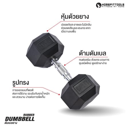 ดัมเบลยางเหลี่ยม HOMEFITTOOLS 32.5 KG 1 คู่_3